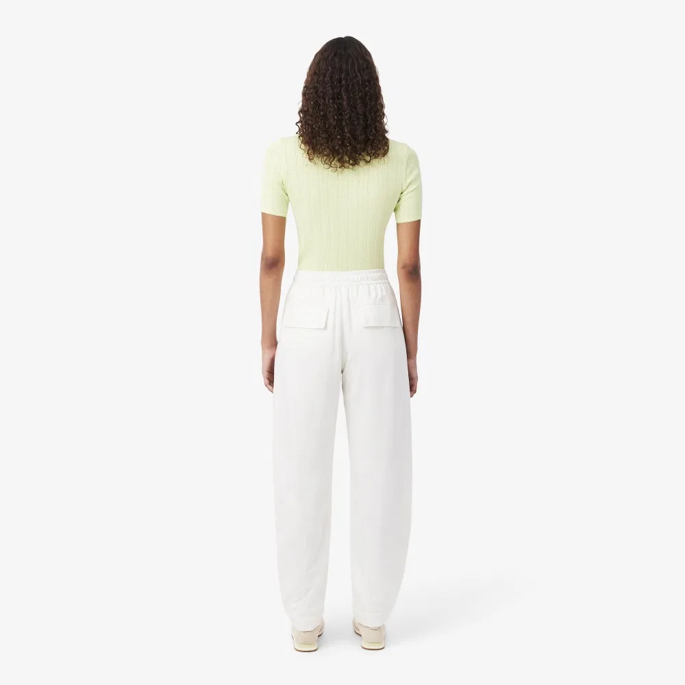 Брюки Lacoste повседневные из смесового льна, офф-уайт — фото 3