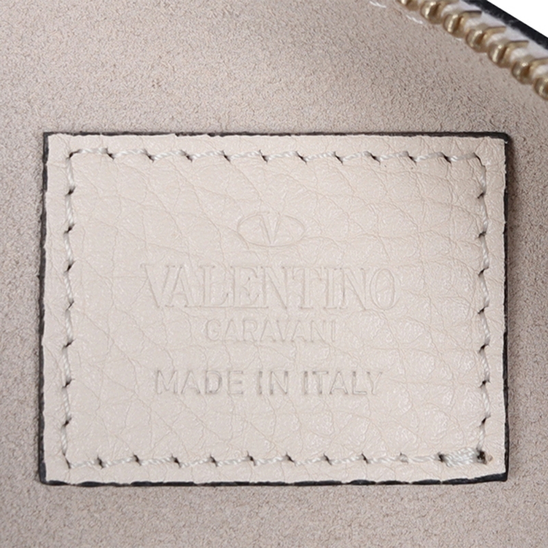 

Кожаная клатч из телячьей кожи Valentino слоновая кость