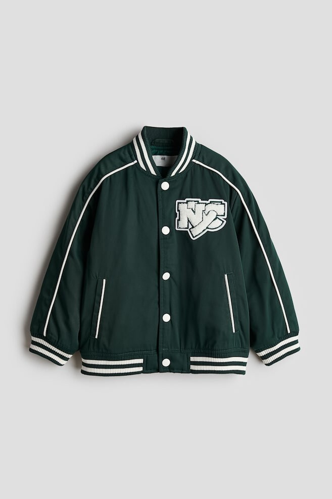 

Утепленная бейсбольная куртка H&M, зеленый