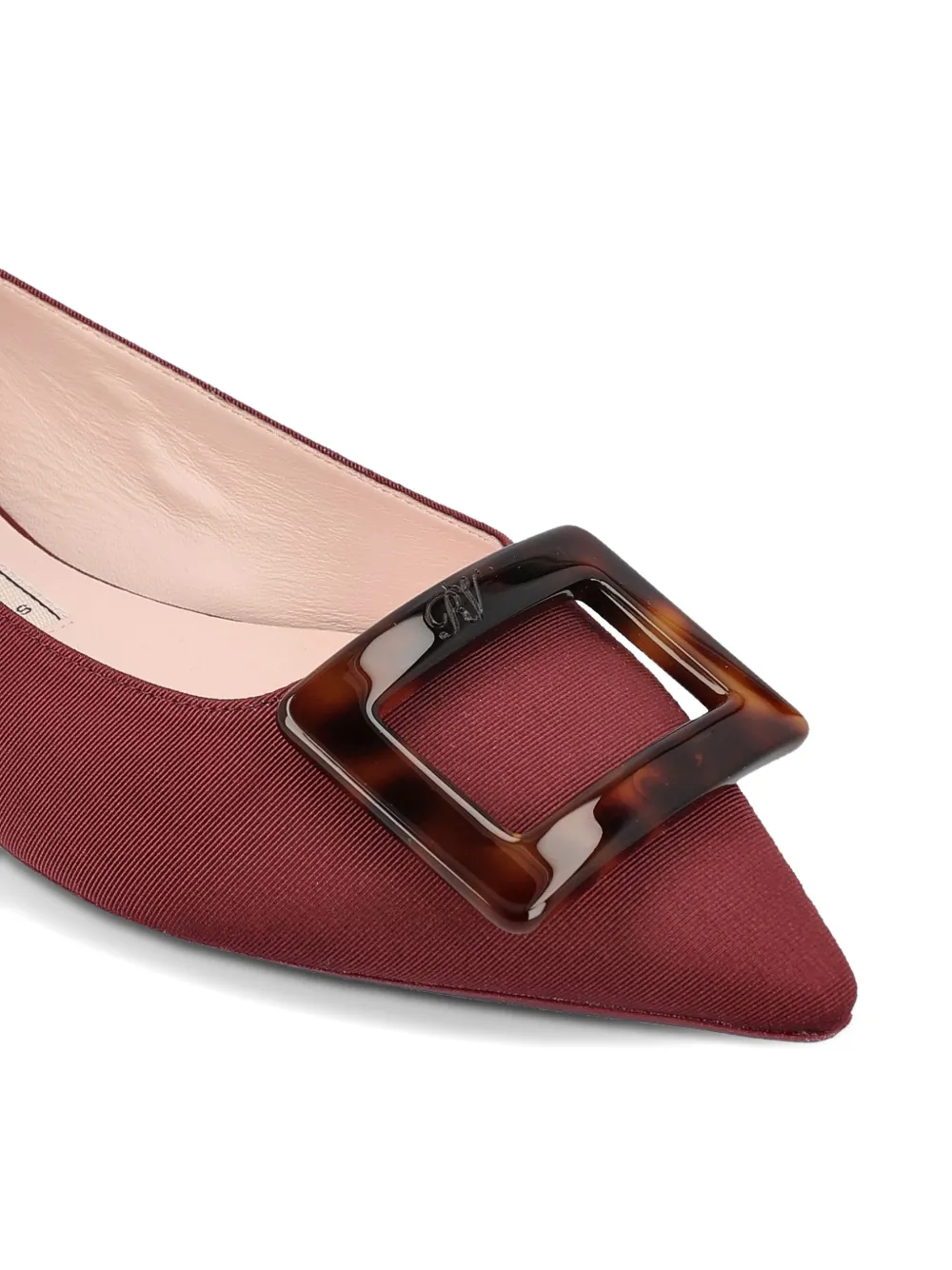 Балетки с заостренным носком и пряжкой Roger Vivier, красный — фото 3