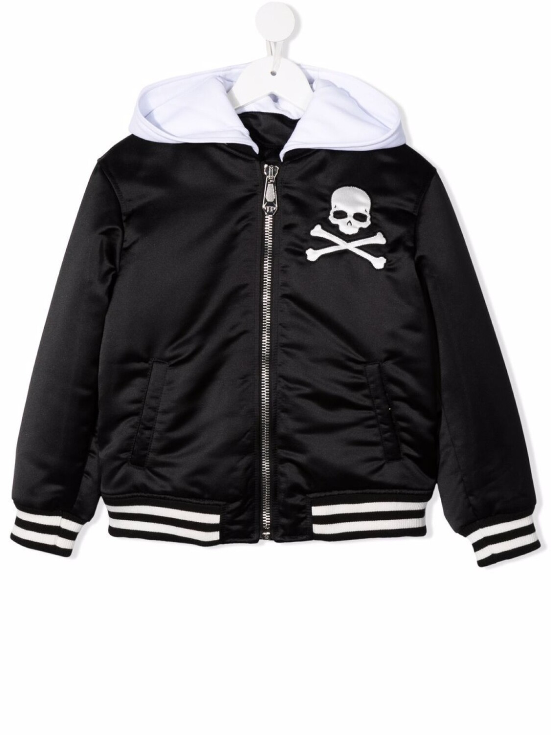 

Philipp Plein бомбер с капюшоном и декором Skull, черный