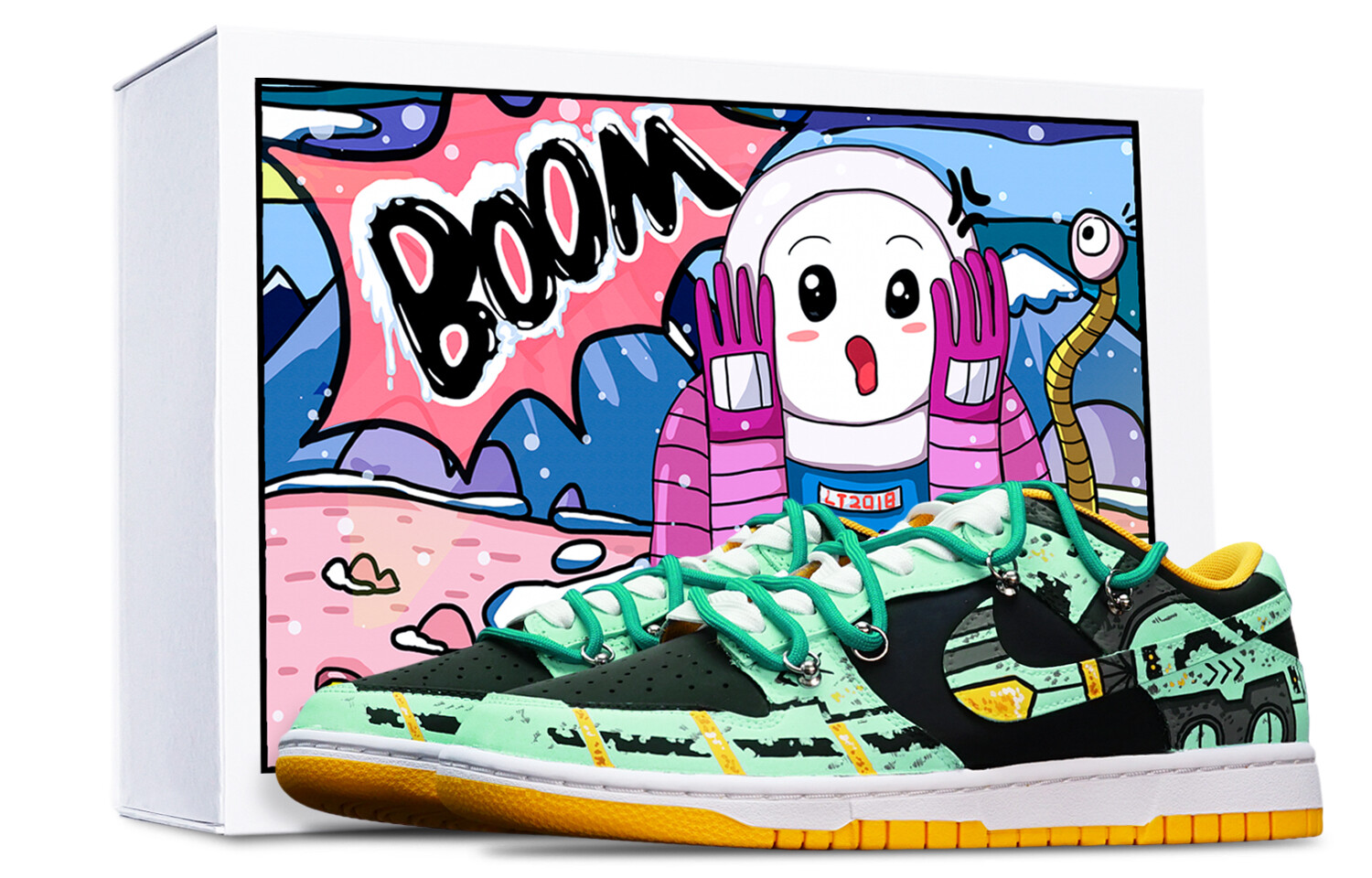 

Кроссовки Nike Dunk Skateboard Shoes Men Low-Top Green