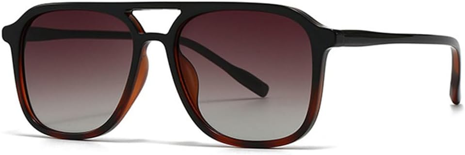 

Солнцезащитные очки UYPTK с двойной перемычкой, защитой от УФ-излучения UV400 и прозрачными линзами, для женщин и мужчин, для активного отдыха, спорта и путешествий, цвет черный, янтарный чай YLTPHD, Black Amber Tea