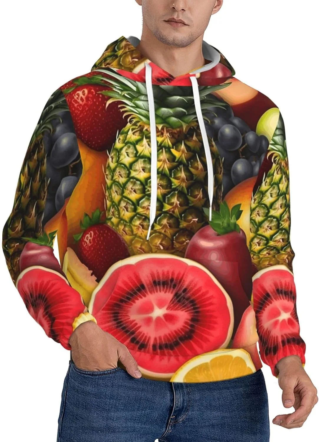 

Мужской худи с капюшоном Fresh Juicy Fruits, мягкий, ветрозащитный SDTYKHJ