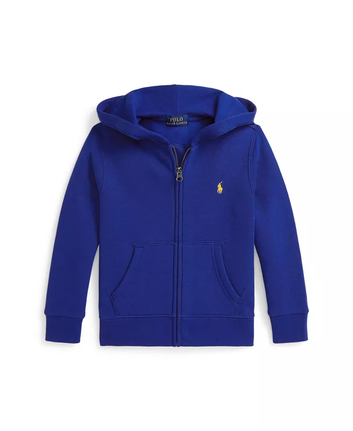 

Детская и мальчиковая флисовая толстовка с молнией и капюшоном Polo Ralph Lauren, синий