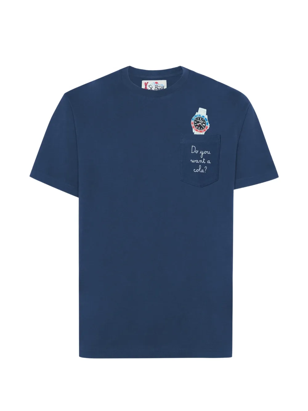 

Футболка Connor с принтом часов и нагрудным карманом Mc2 Saint Barth, синий