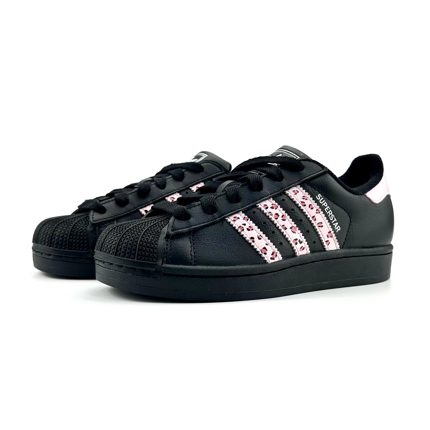 Кроссовки Superstar 2 Leopard Print Sweetheart Leather Abrasion Resistant Support Low top Adidas Originals, Pink — фото 4