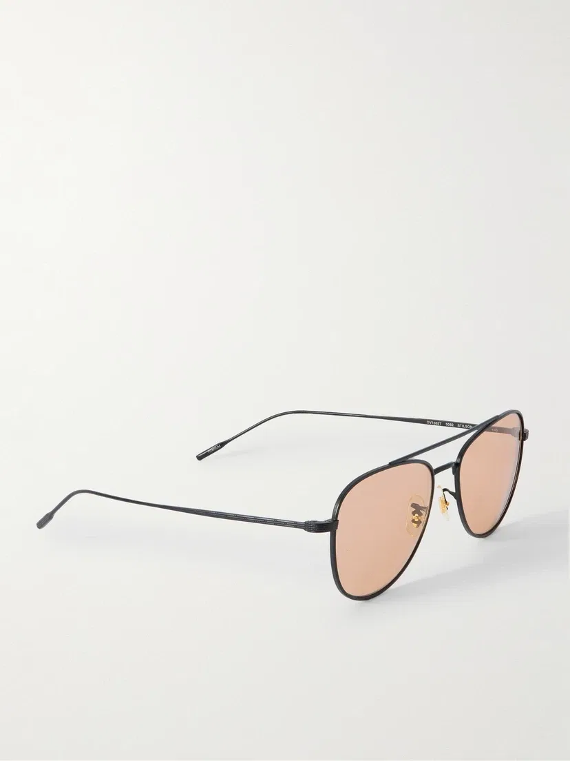 Металлические солнцезащитные очки в стиле "авиатор" Oliver Peoples, черный — фото 3