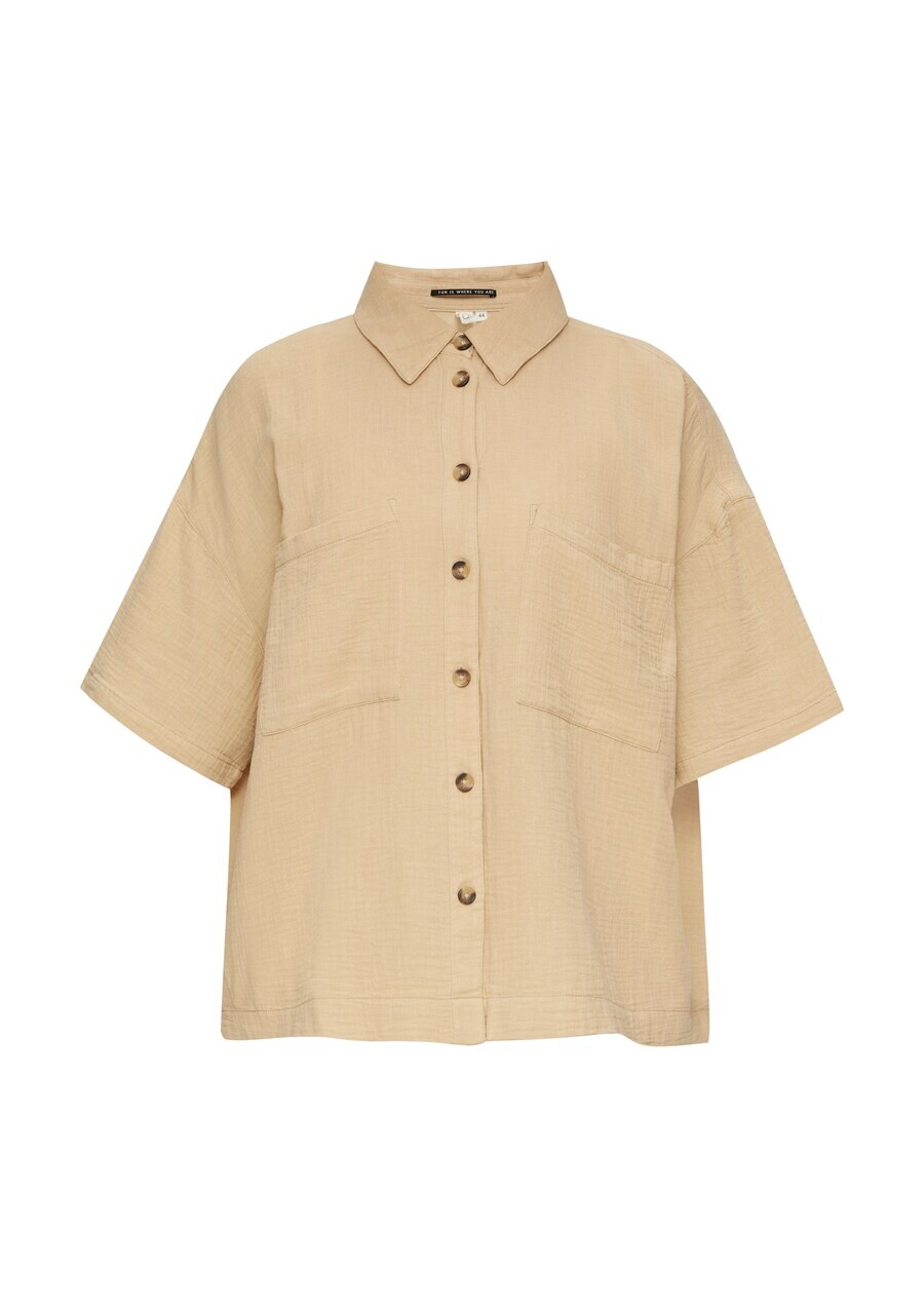 

Блузка с коротким рукавом QS Blouse, бежевый