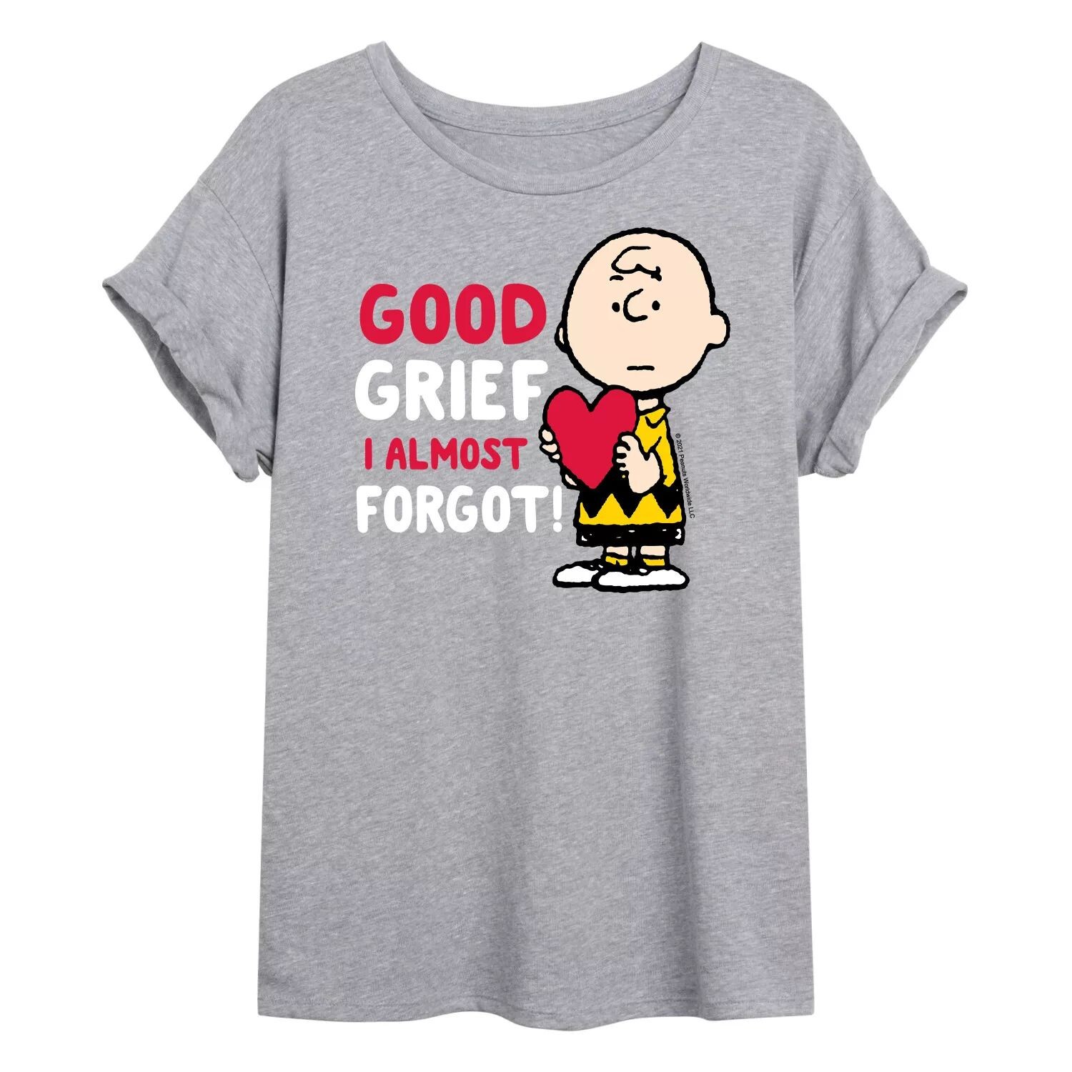 

Большая футболка на День святого Валентина Juniors' Peanuts Charlie Brown "Good Grief" Licensed Character