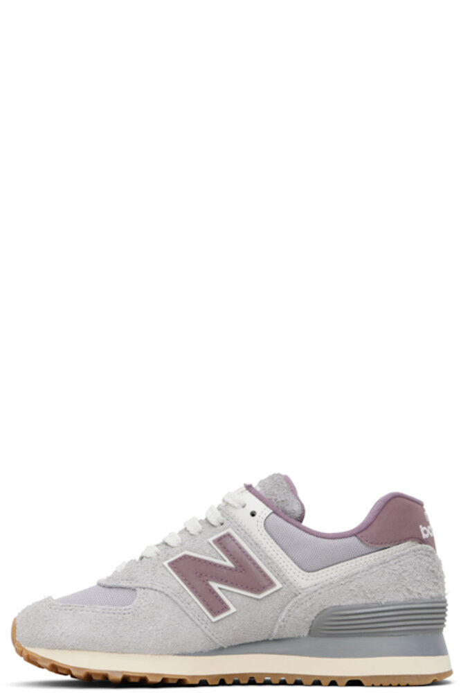 Серые и фиолетовые кроссовки 574 New Balance — фото 3