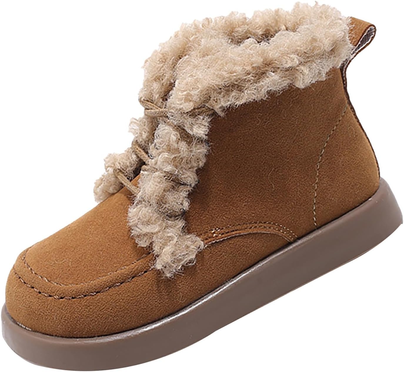 

Мальчики Девочки Зимние Ботинки до Щиколотки с Искусственным Мехом, Теплые, Для Походов на Улице, Водонепроницаемые, Нескользящие, С Уютной Флисовой Подкладкой Generic, Coffee