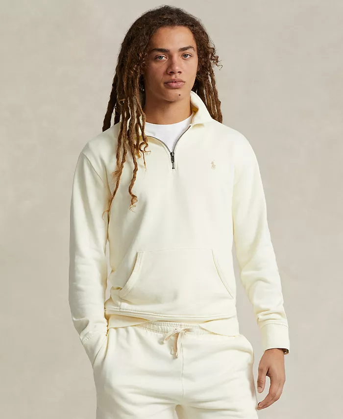 

Мужская флисовая толстовка с молнией до середины груди Loopback Polo Ralph Lauren, белый