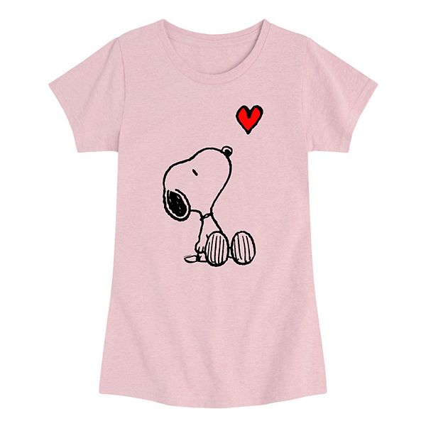 

Футболка с принтом Peanuts Snoopy для девочек 7-16 Licensed Character, Heather Pink