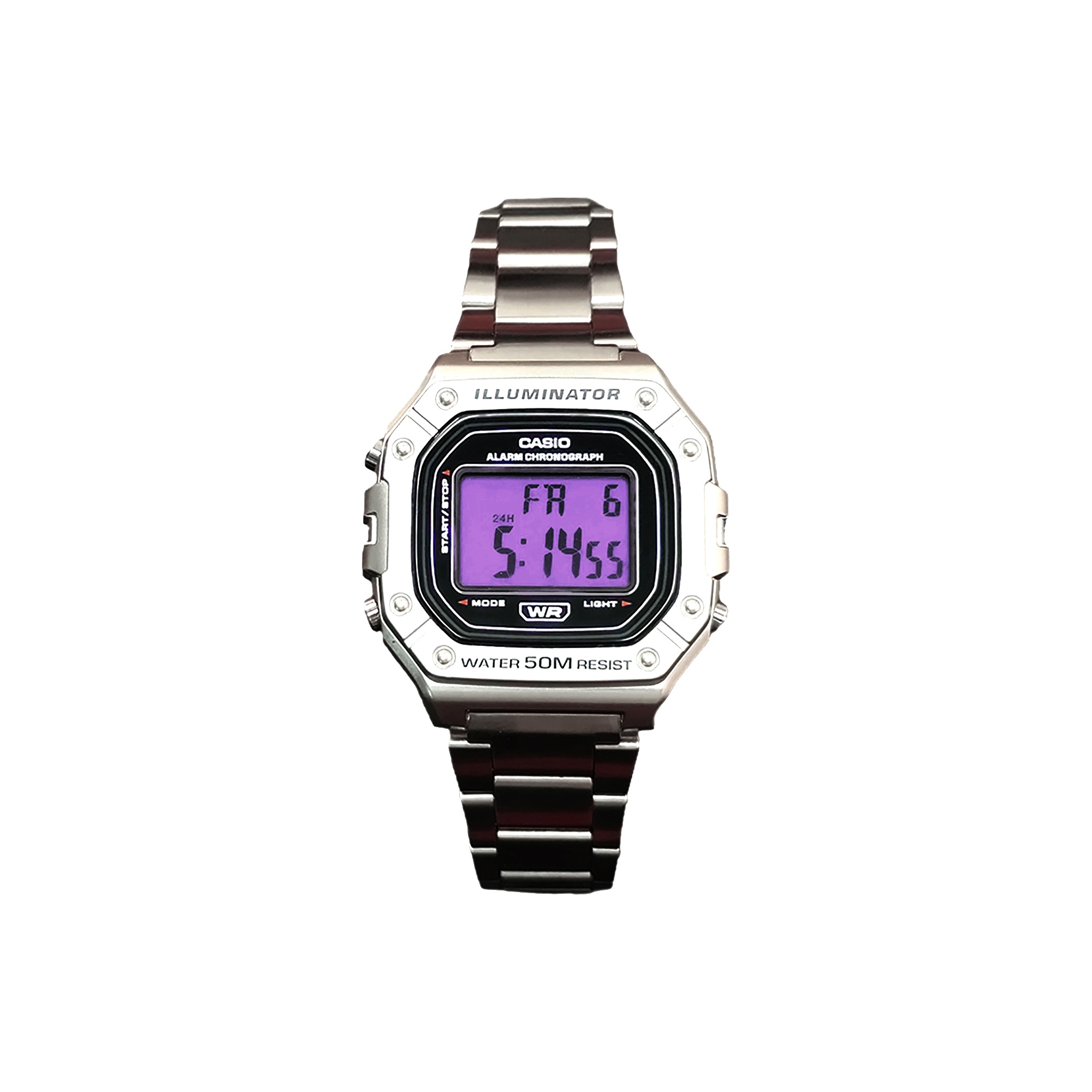 

CASIO Часы G Shock W 218HD 1A, Silver Dial with Purple Bezel