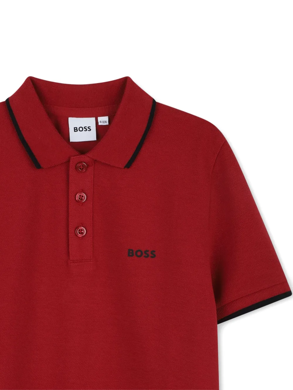 Рубашка поло с короткими рукавами BOSS Kidswear, красный — фото 3