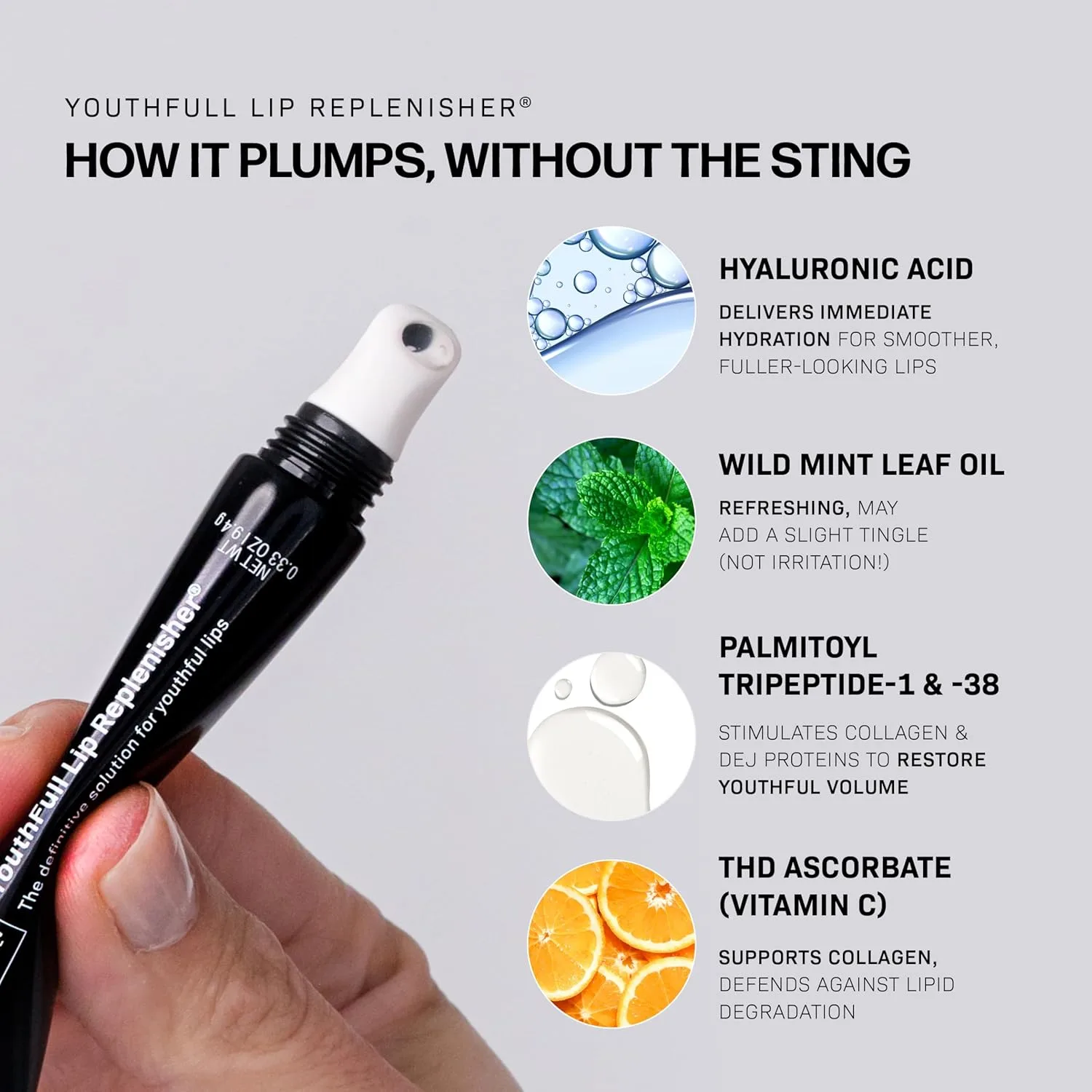 Revision Skincare YouthFull Lip Replenisher - увлажняющий бальзам для губ с гиалуроновой кислотой, придающий объем, увеличивающий объем и обладающий антивозрастным эффектом., Clear — фото 3