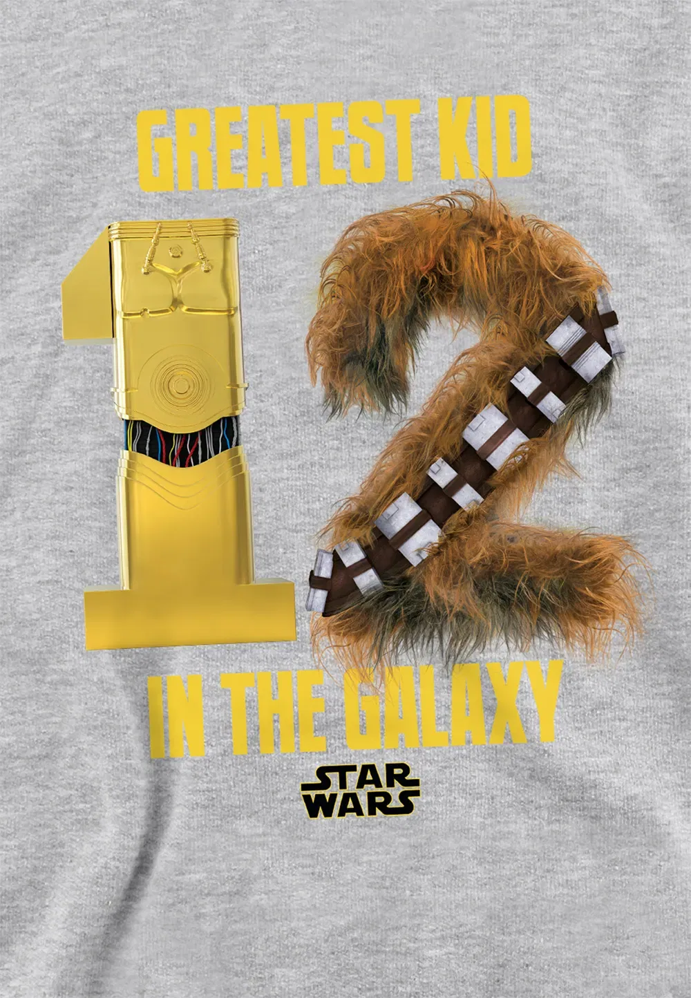 Детская худи Star Wars с C-3PO и Чубаккой, Disney, серый — фото 2