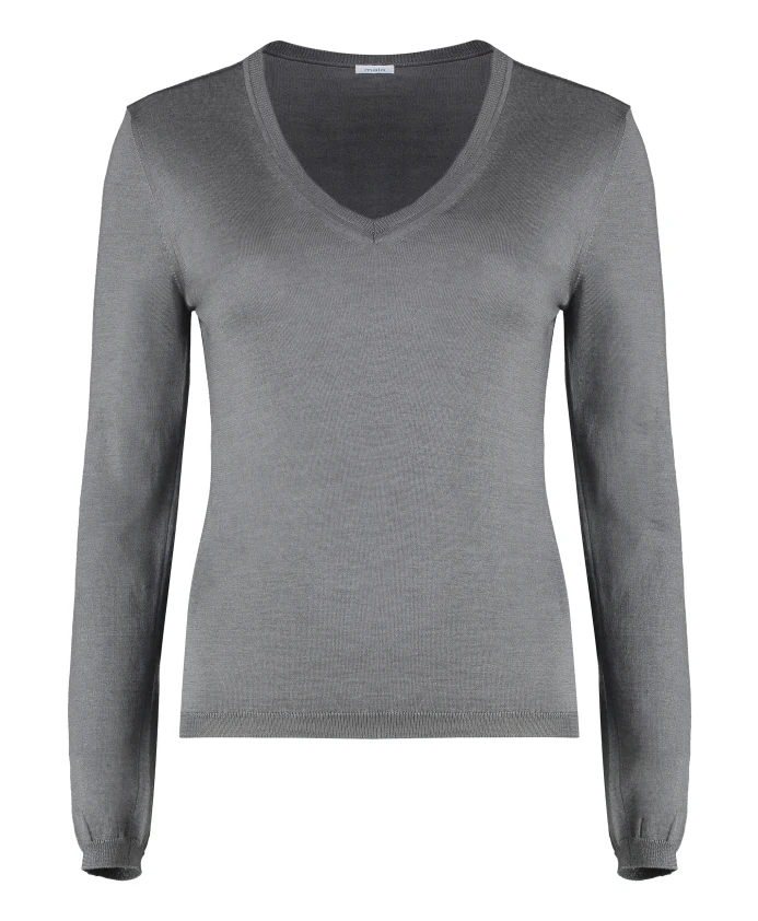 

Роскошный пуловер из кашемира и шелка Malo, серый