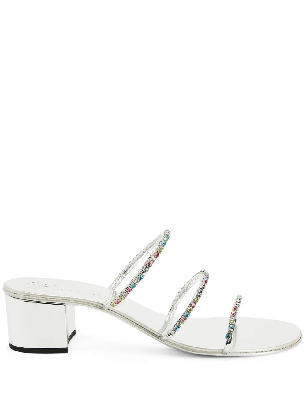 Мюли Dark Colorful 40 Giuseppe Zanotti, серебяный