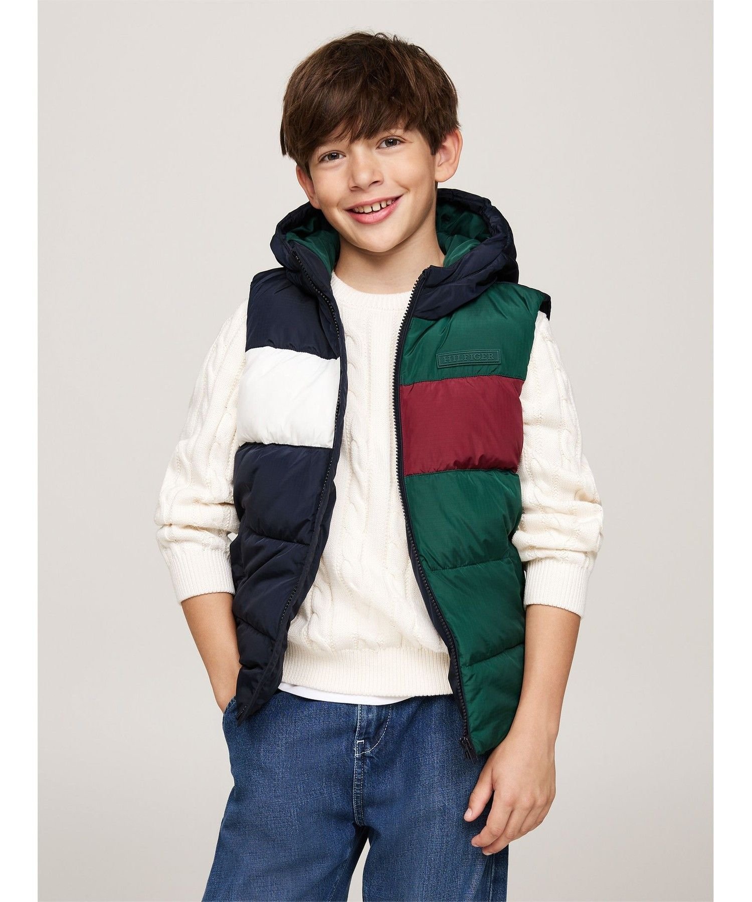 (K) Жилет из рипстопа с цветными блоками от TOMMY HILFIGER BOYS, Multi