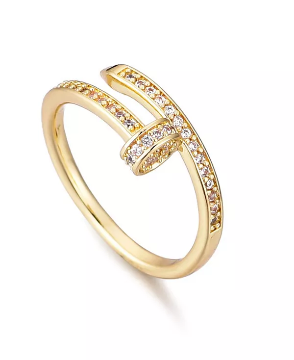 

Кольцо для ногтей с кубическим цирконием Adornia, gold