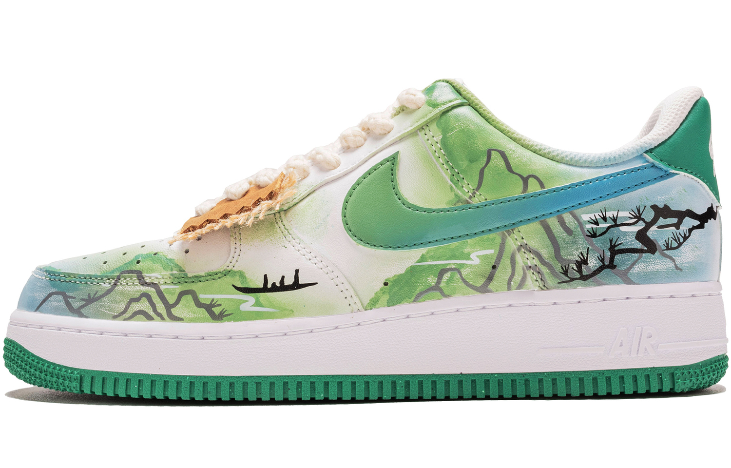 

Nike Air Force 1 Противоскользящие Кроссовки для Скейтбординга с Амортизацией Низкие Мужские Зеленые
