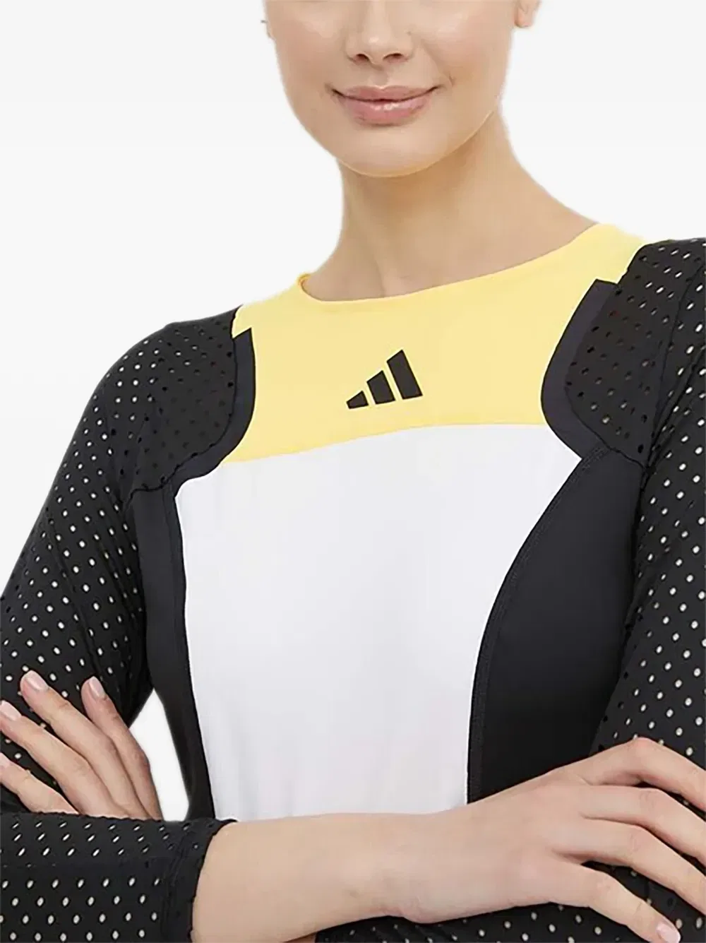 Тренировочный топ с длинными рукавами Adidas, черный — фото 4