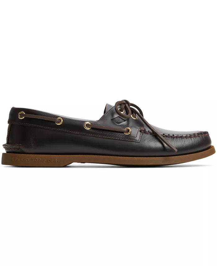 Мужские классические оригинальные лодочные туфли с 2 отверстиями Authentic Original 2-Eye Boat Shoe Sperry, коричневый — фото 2