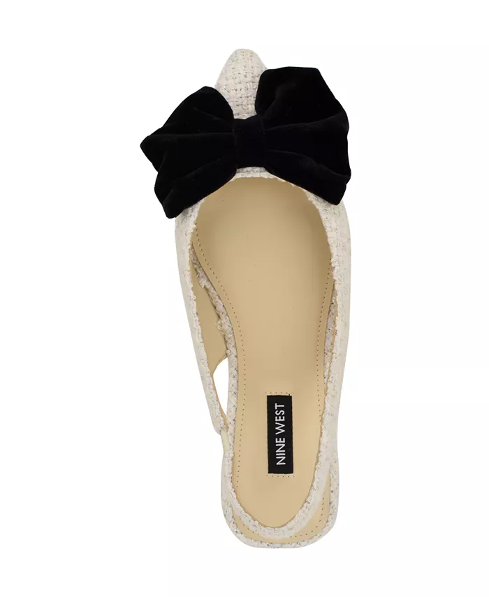 Женские балетки Junnie Bow Slingback Nine West, слоновая кость/кремовый — фото 4