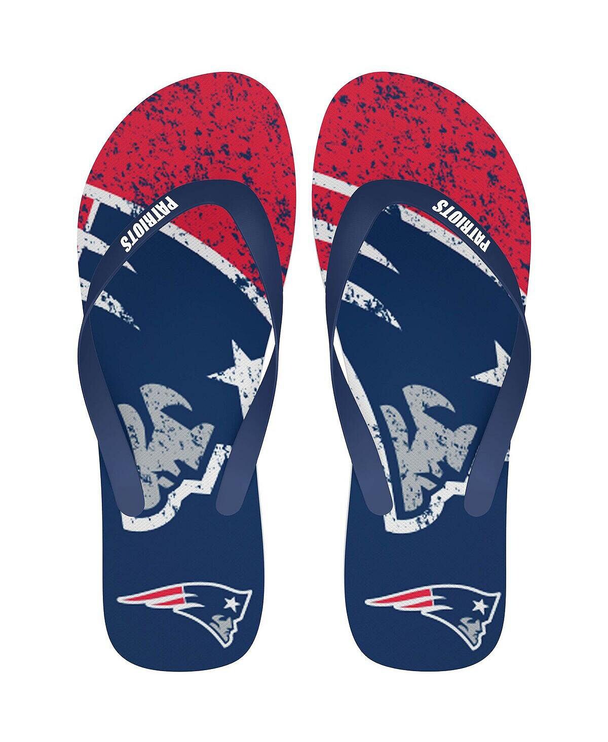 Мужские и женские шлепанцы New England Patriots с большим логотипом FOCO