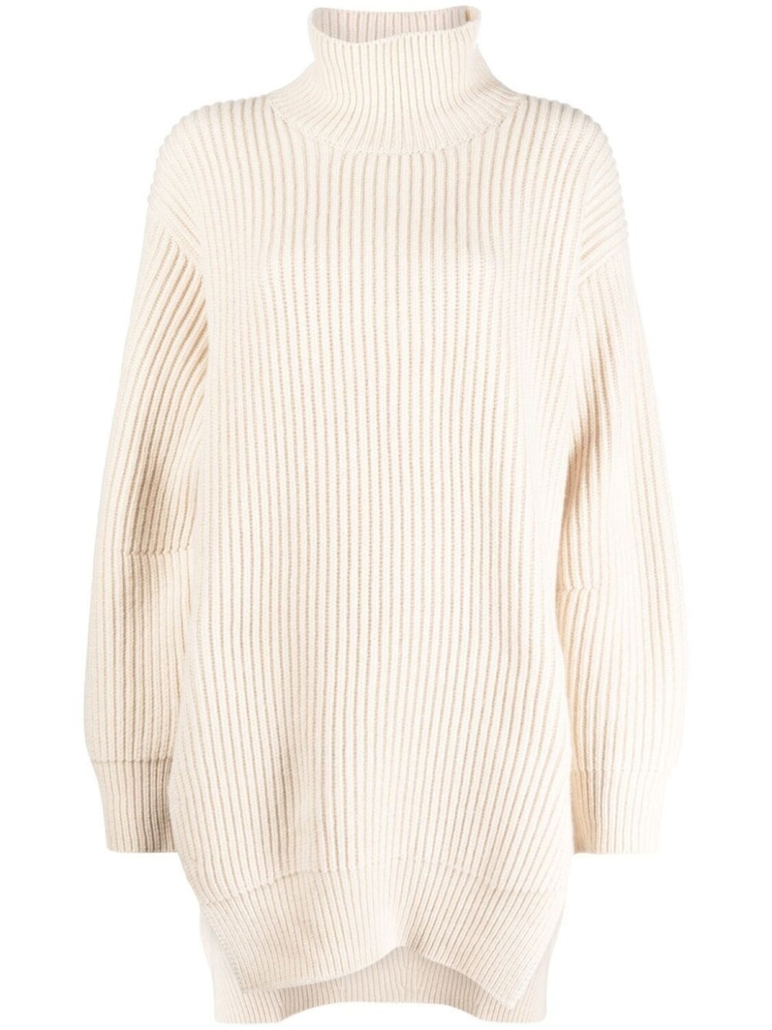 

Jil Sander джемпер в рубчик с высоким воротником, нейтральный цвет