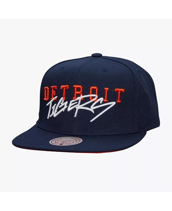 

Мужская темно-синяя бейсболка с тегом Detroit Tigers Team Snapback Mitchell & Ness