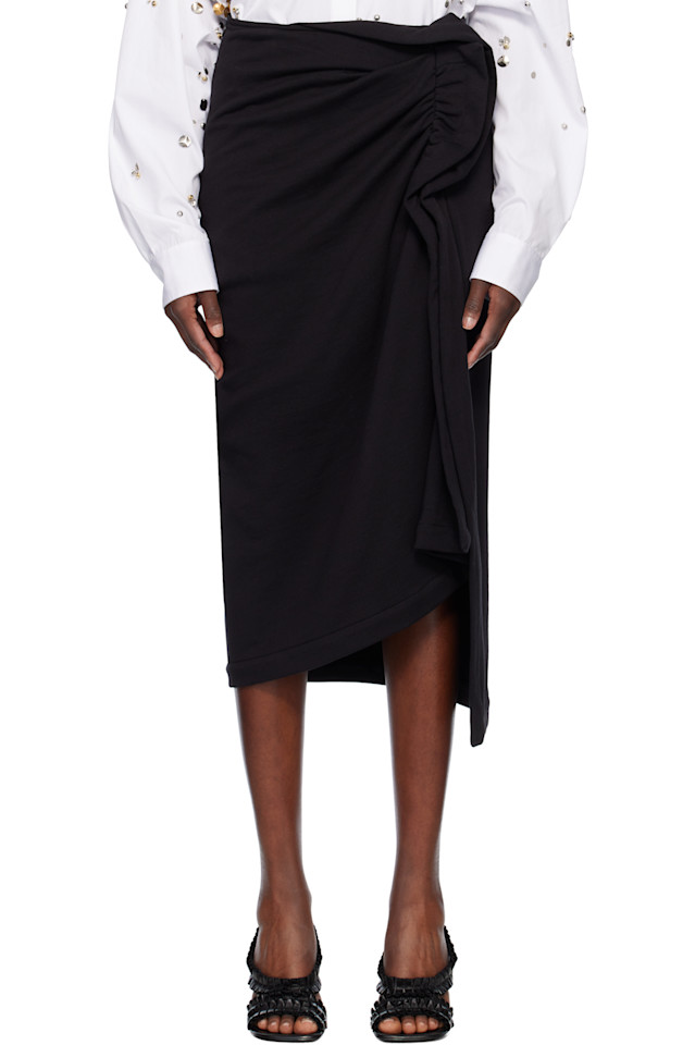 

Французская махровая юбка миди Dries Van Noten, черный