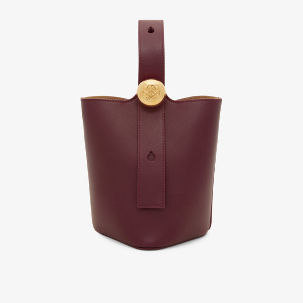 

Сумка-ведро Loewe Pebble маленькая кожаная, бордовый