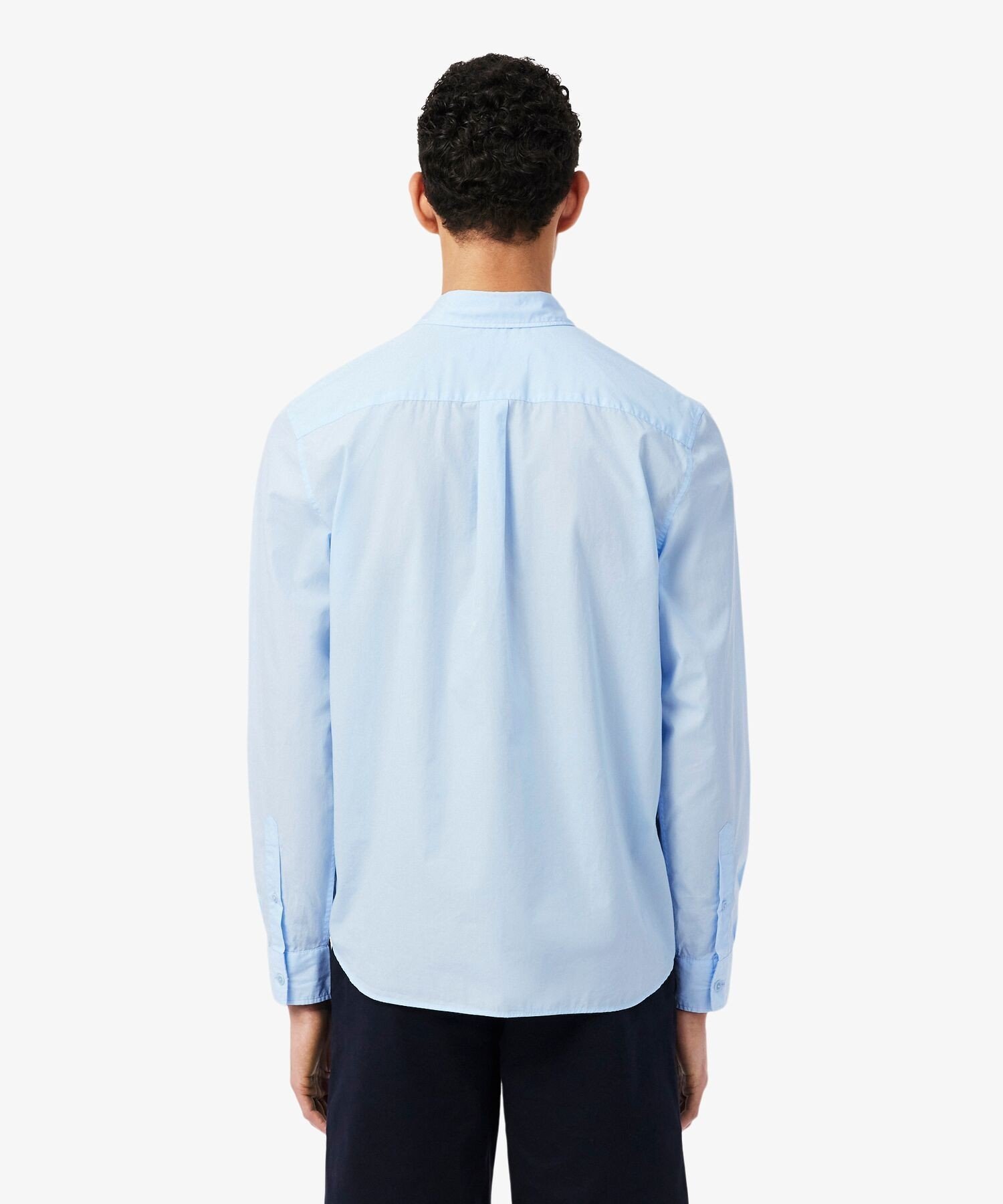 Базовая однотонная рубашка на пуговицах LACOSTE, Light blue — фото 3