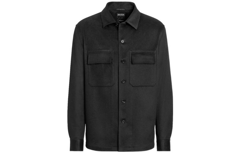 

Ermenegildo Zegna Джерма Оаси рубашка с пуговицами и прямым подолом, Black