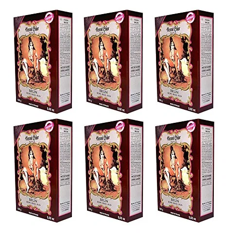 Натуральная краска для волос хна Eco Brown, 6 x 100 г Henne Color Paris