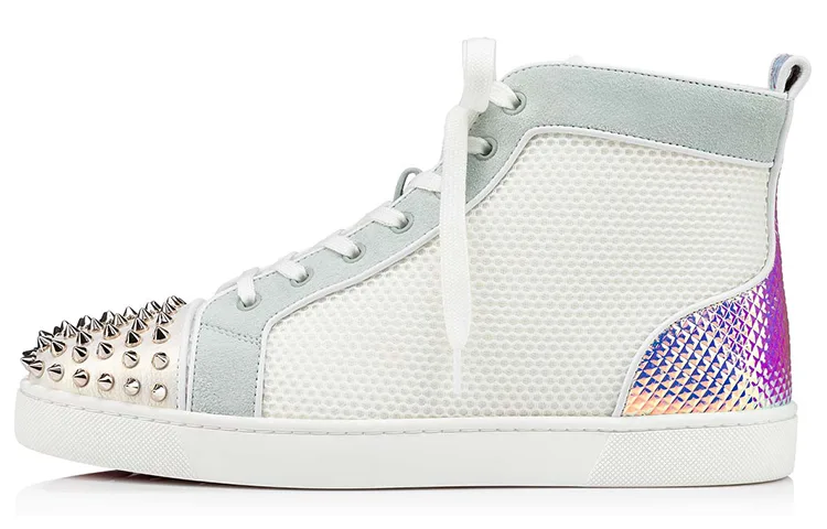 Кожаные высокие скейтерские кроссовки мужские Christian Louboutin, Original Shoe Box Included