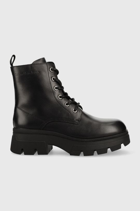 

Кожаные байкерские ботинки Chunky Combat Laceup Boot Calvin Klein Jeans, черный