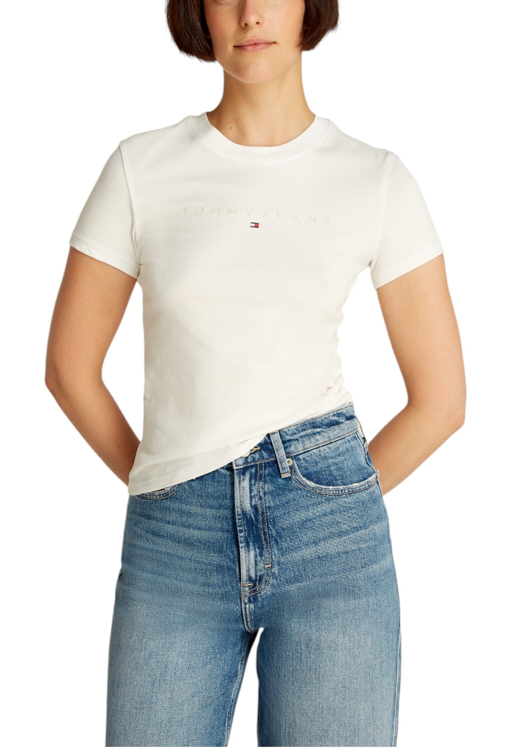 

Футболка женская Tommy Jeans облегающего кроя, белый