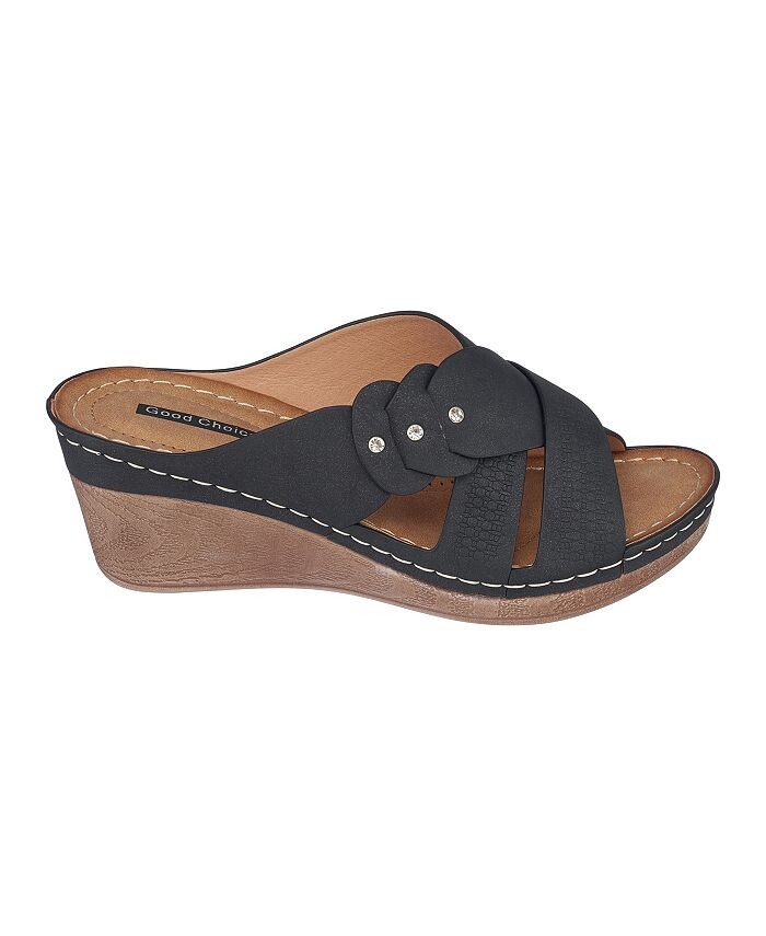 Женские босоножки Dorty на танкетке GC Shoes, черный — фото 2