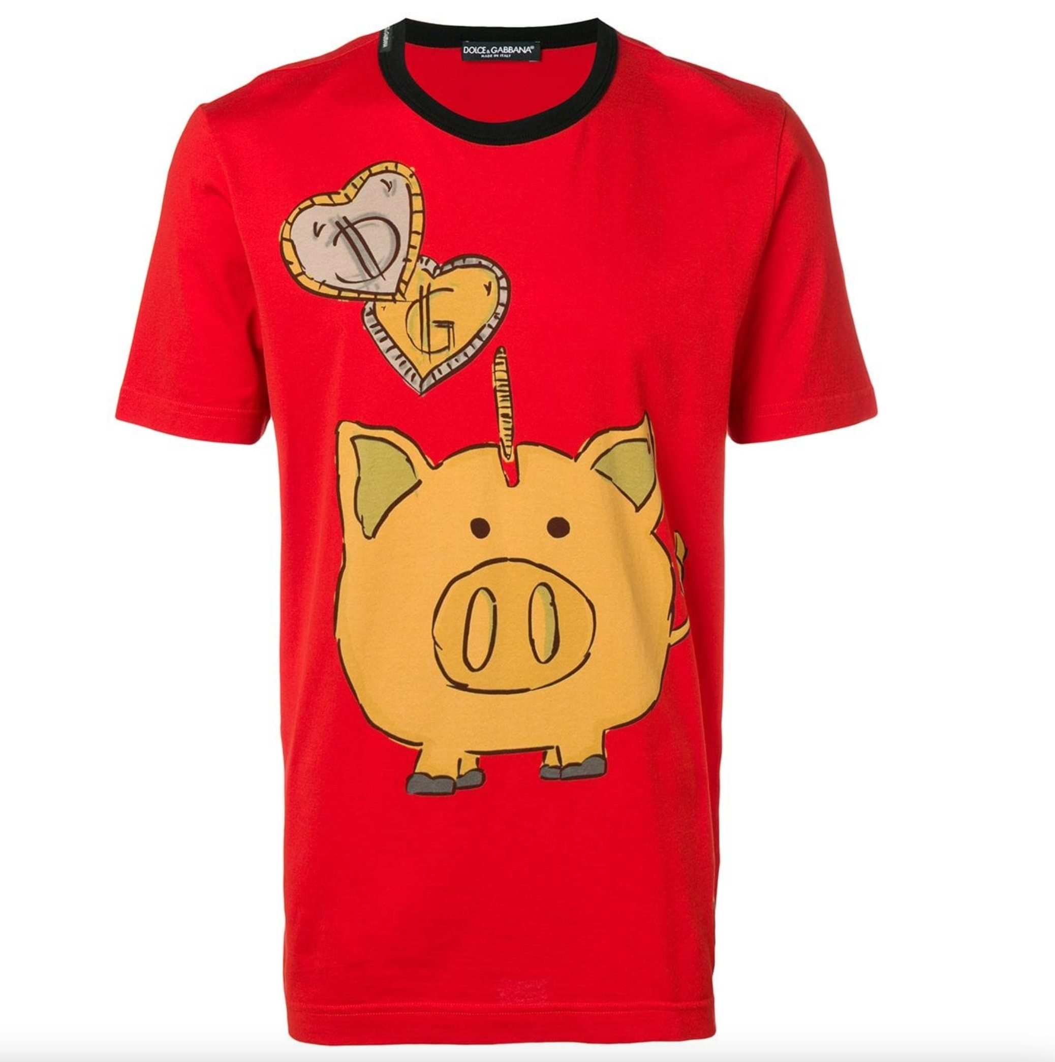 

Красная хлопковая мужская футболка Dolce & Gabbana