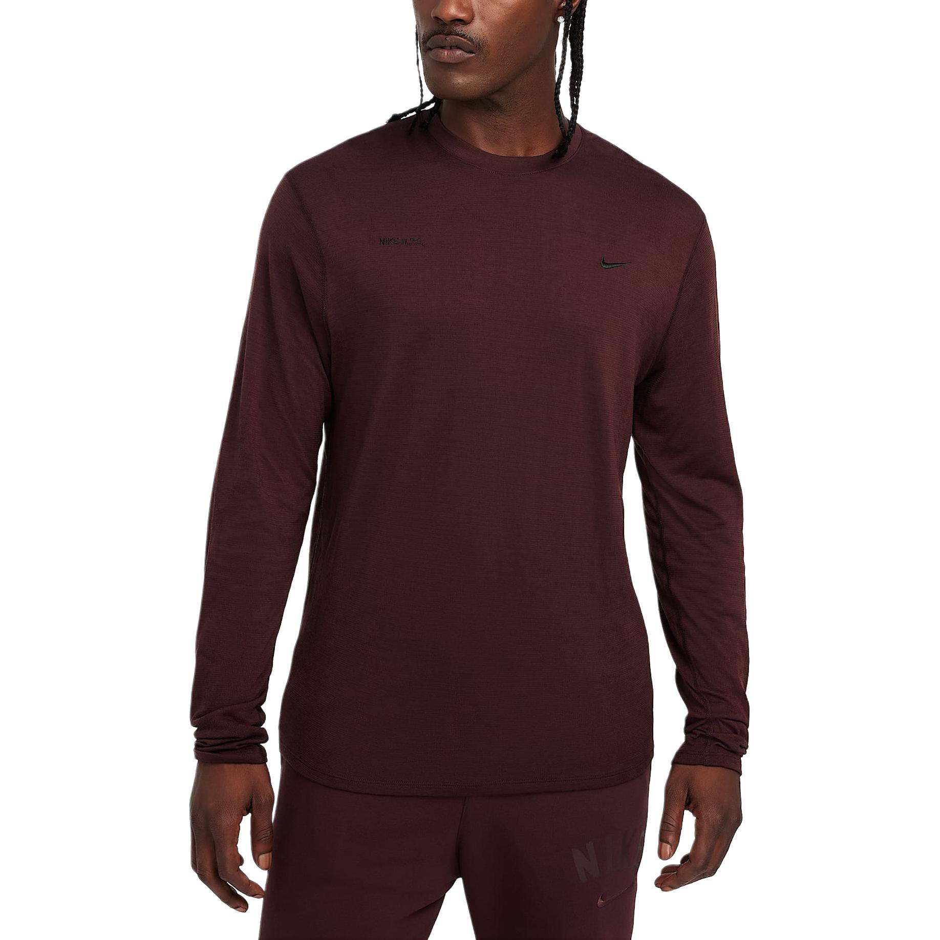 Мужская футболка A.P.S. Dri FIT Adv с длинным рукавом Nike, Burgundy Wine — фото 3