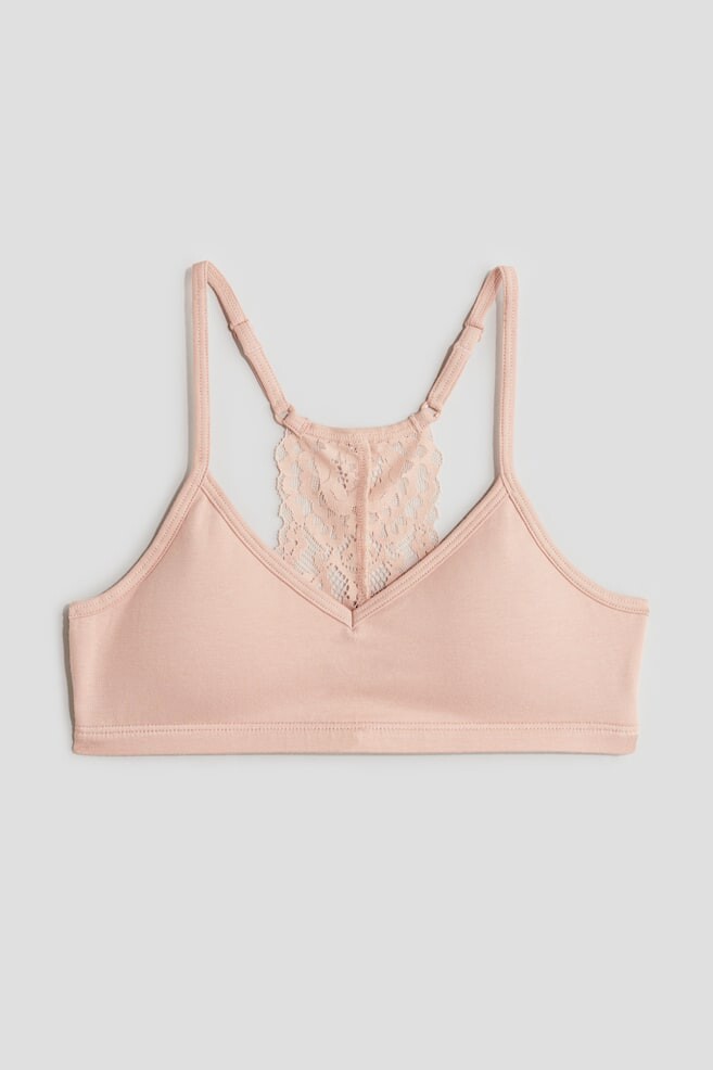 

Укороченный топ с кружевной отделкой H&M, розовый