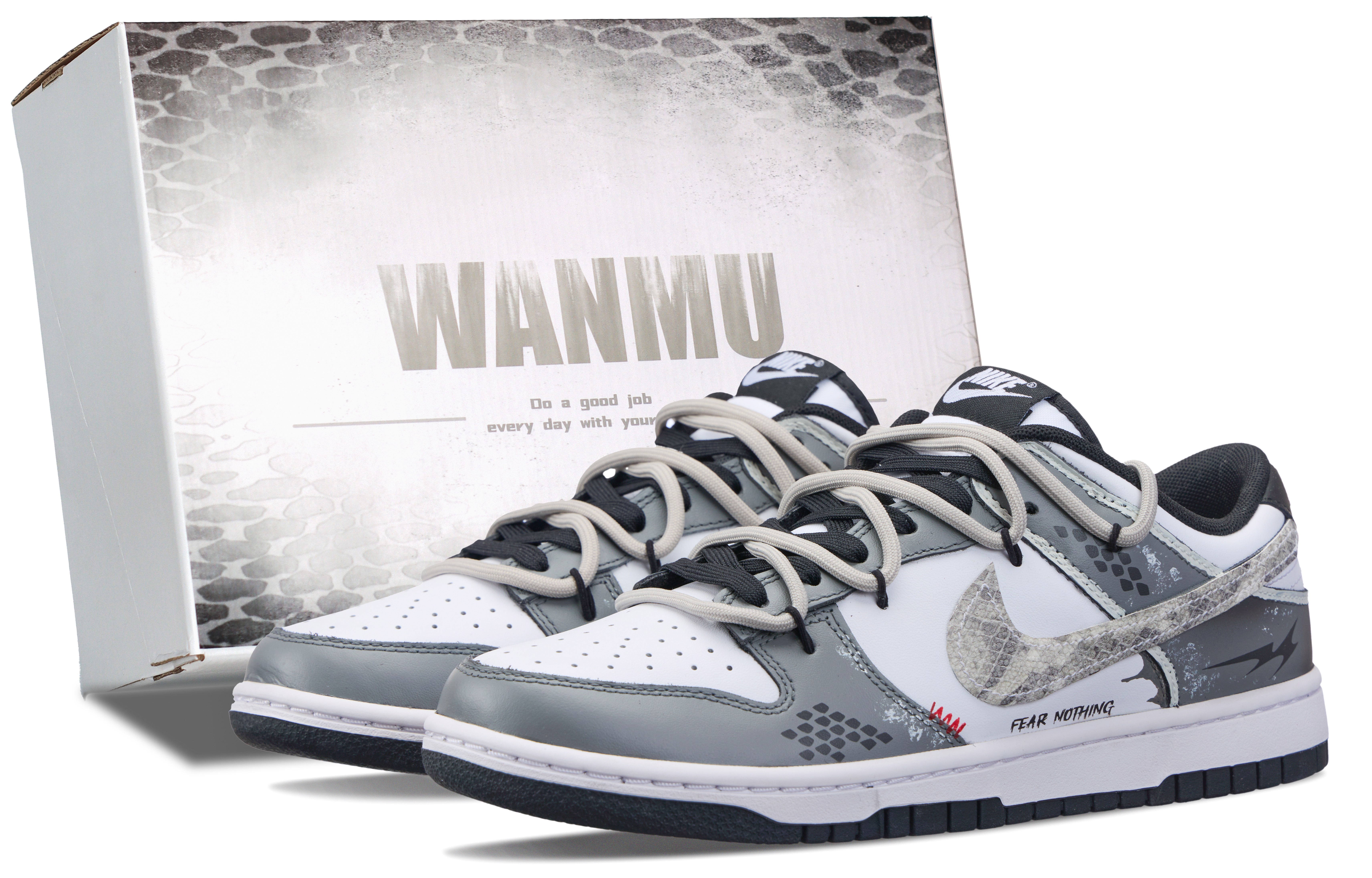 

Nike Кроссовки для скейтбординга Dunk The Imprint Of Time с противоскользящим покрытием, износостойкие, серо-черные, мужские