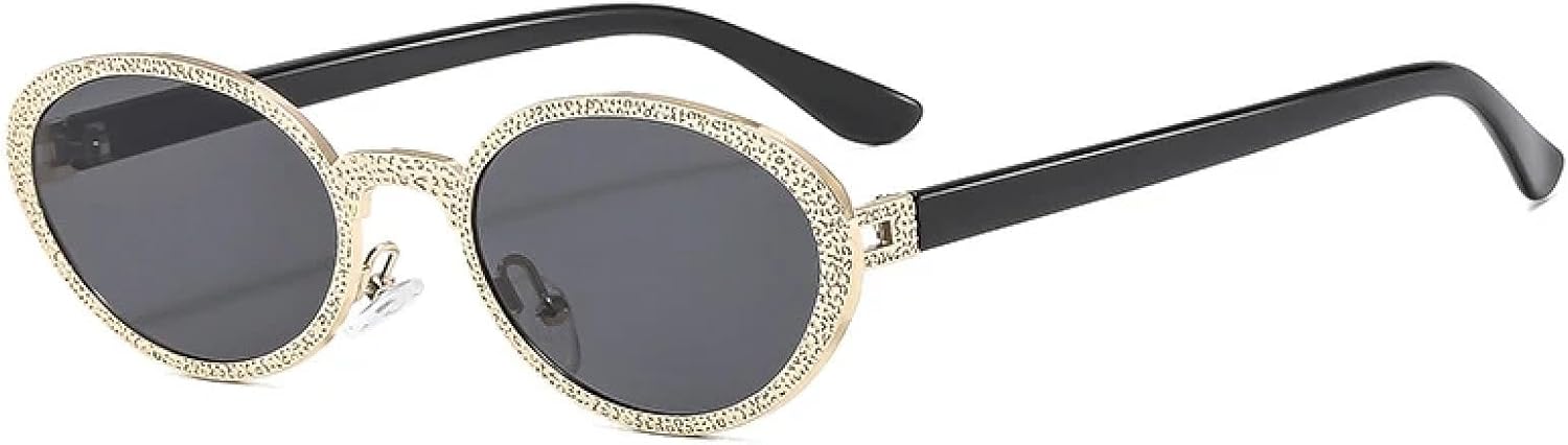 

Премиальные овальные металлические солнцезащитные очки премиум-класса для женщин и мужчин, в винтажном стиле, для летних путешествий, с защитой от солнца UV400 TKKTLLT, Gold Gray