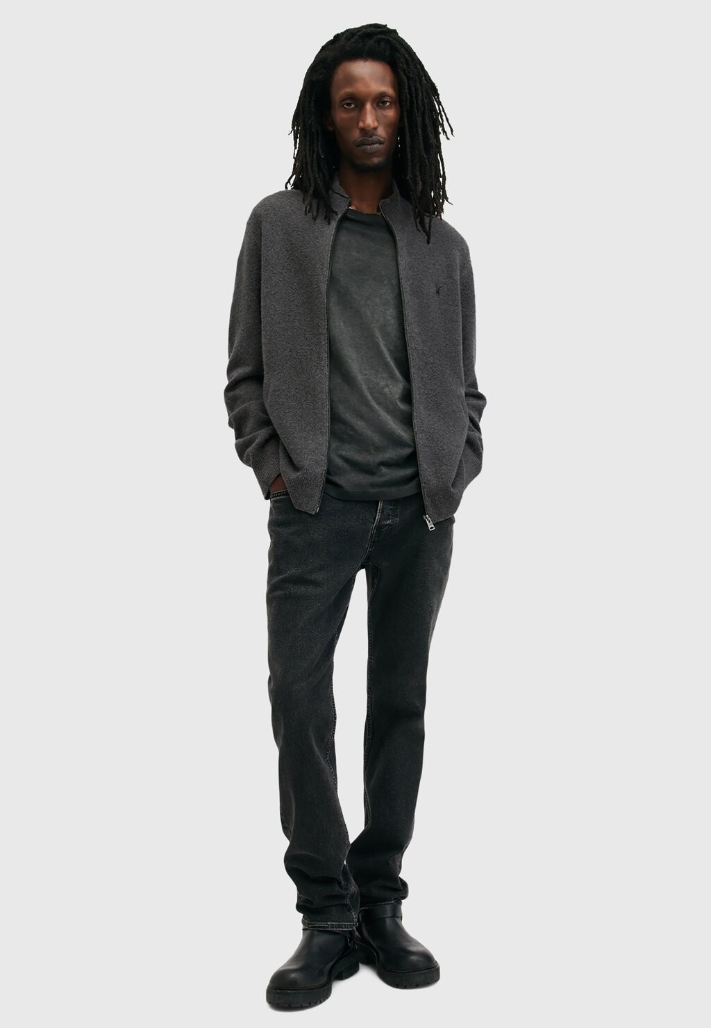 

Кардиган STATTEN FULL ZIP AllSaints, серый