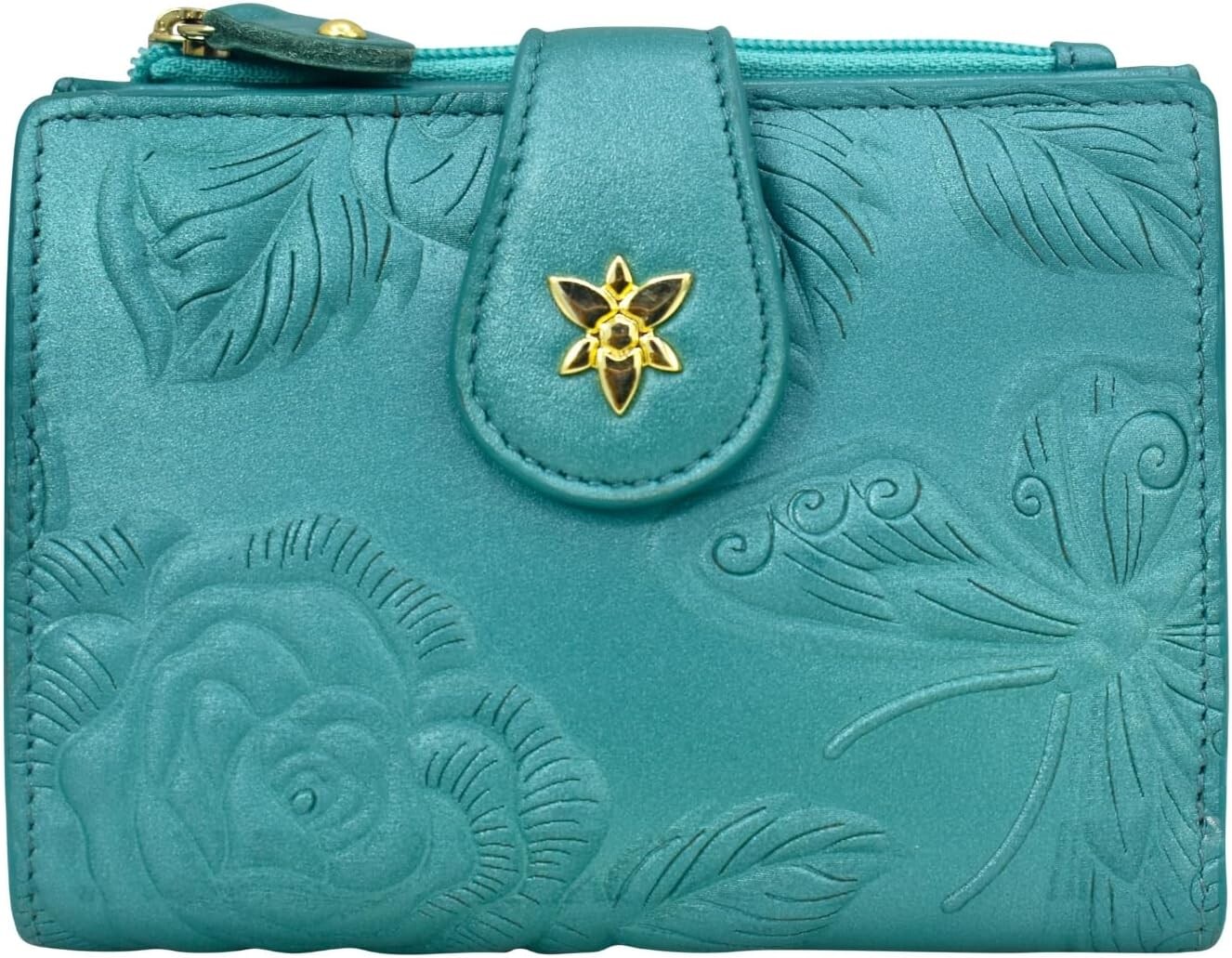 

Кошелек Anuschka Two Fold Organizer Wallet - 1178, цвет Tooled Rose Teal