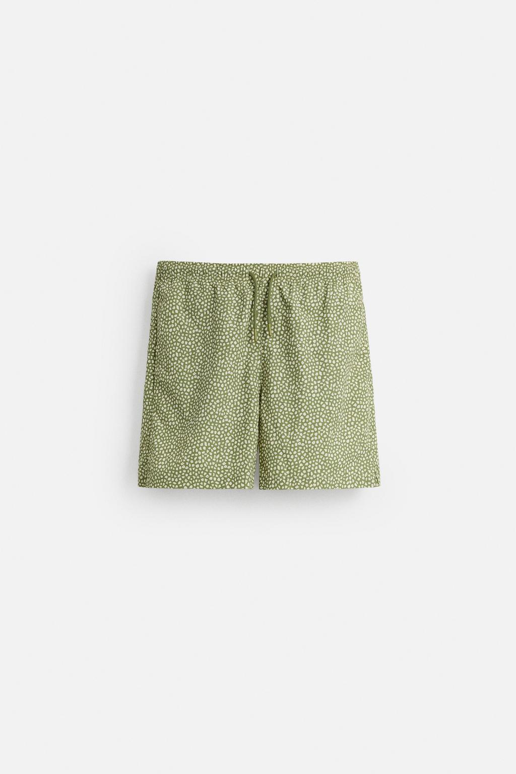 

Обычные плавки с абстрактным принтом ZARA, цвет Light khaki